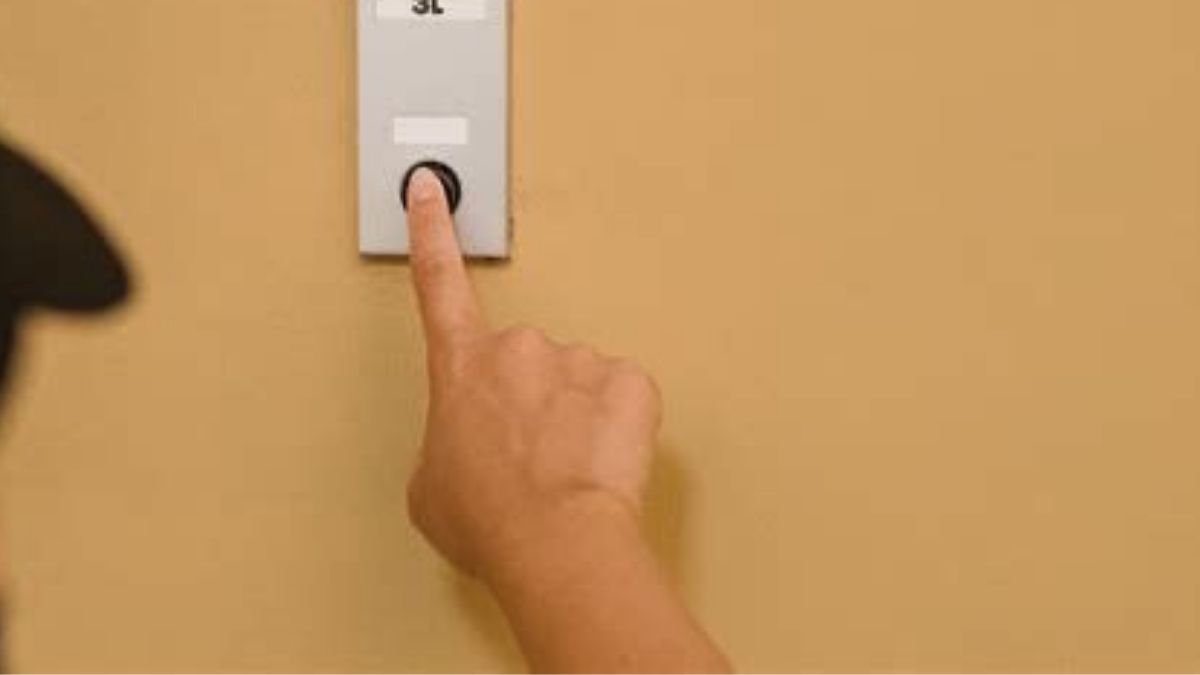 Smart video doorbell being used at a home’s entrance